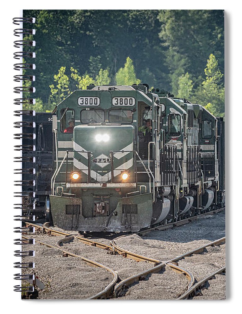 Railroad Spiral Notebook featuring the photograph Paducah and Louisville Scottys Rock train at Litchfield Ky by Jim Pearson