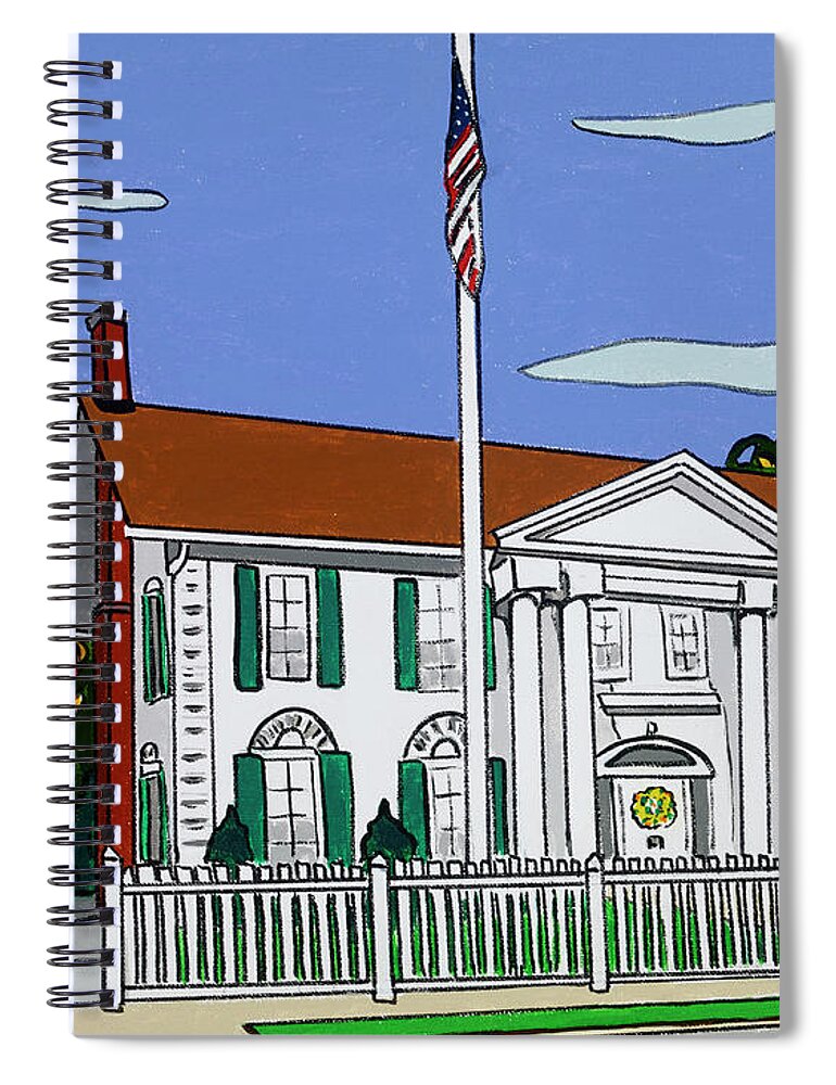 Valley Stream Historical Society Spiral Notebook featuring the painting Pagan Fletcher House by Mike Stanko