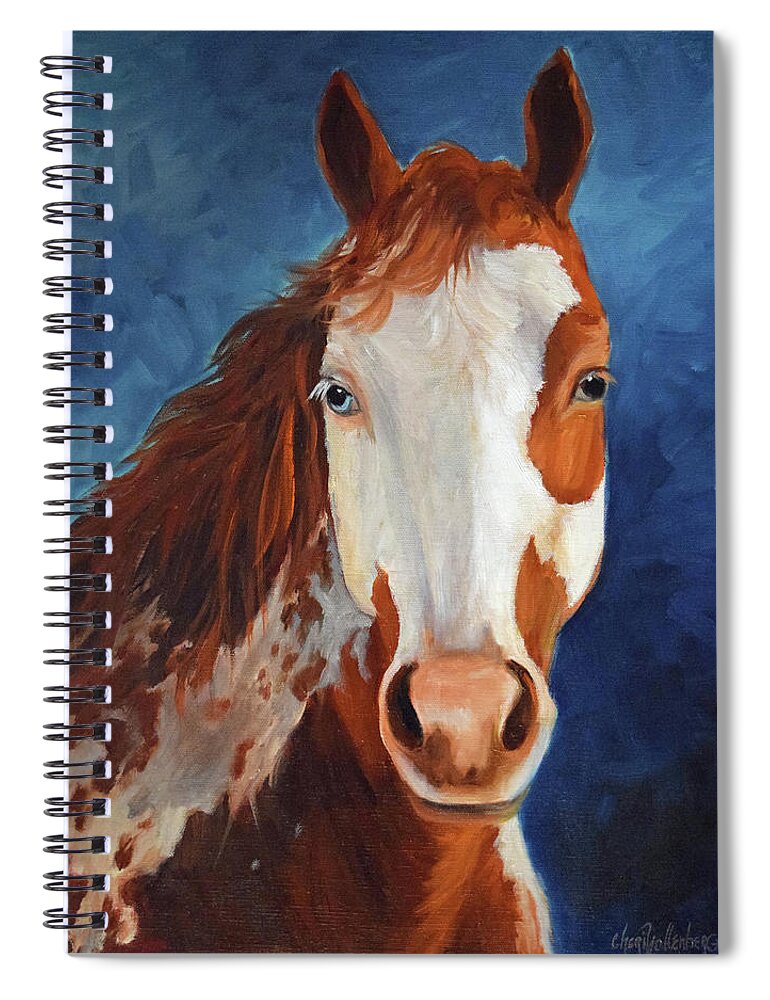 Horse Print Spiral Notebook featuring the painting Paint The Midnight Sky by Cheri Wollenberg