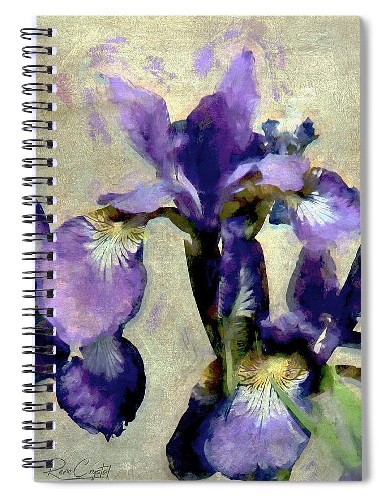 Iris Spiral Notebook featuring the photograph Painted Irises by Rene Crystal