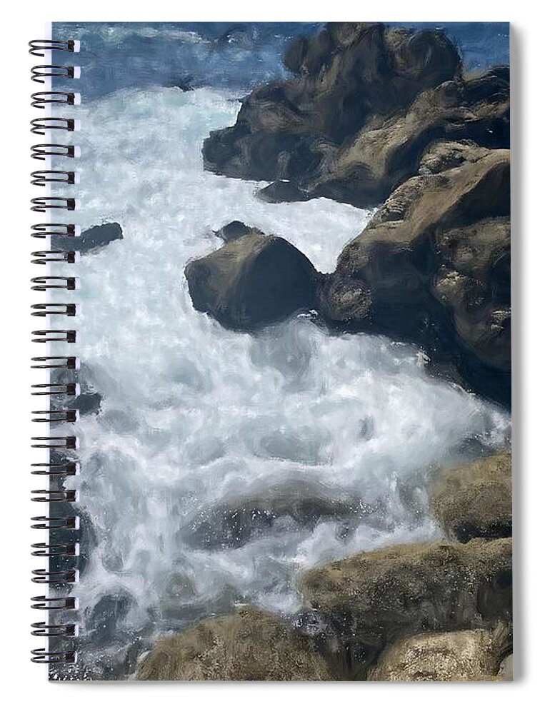 Rocks Spiral Notebook featuring the photograph Painted Rocks and Flowing Tides by Katherine Erickson