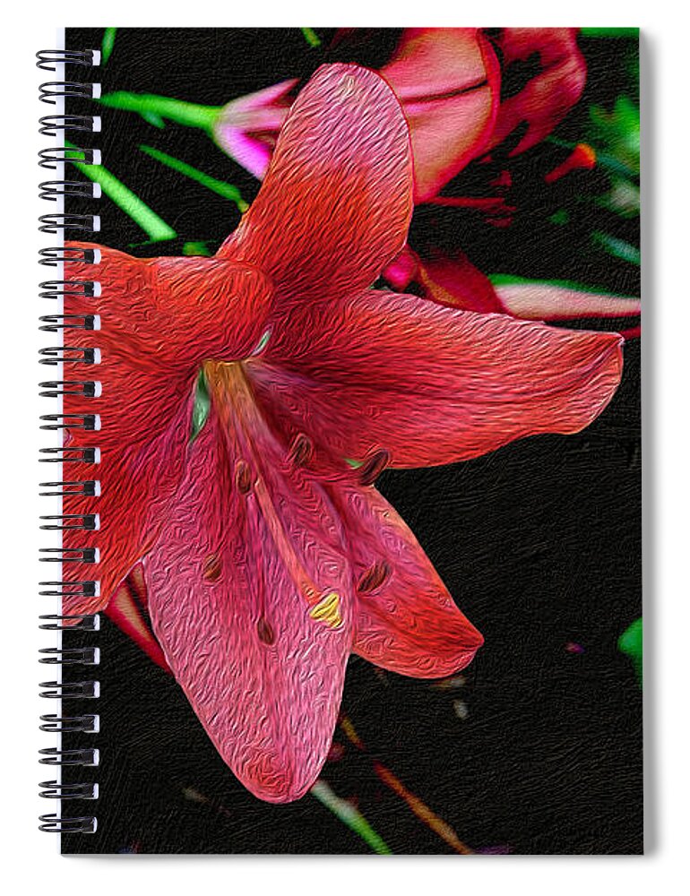 Flower Spiral Notebook featuring the photograph Painterly Daylily by Bentley Davis