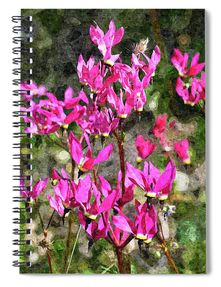 Shooting Stars Spiral Notebook featuring the photograph Painterly Shooting Stars in Pink by Kathleen Bishop
