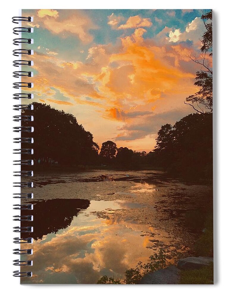 Skyline Spiral Notebook featuring the photograph Painterly Sky Reflection by Lisa Pearlman
