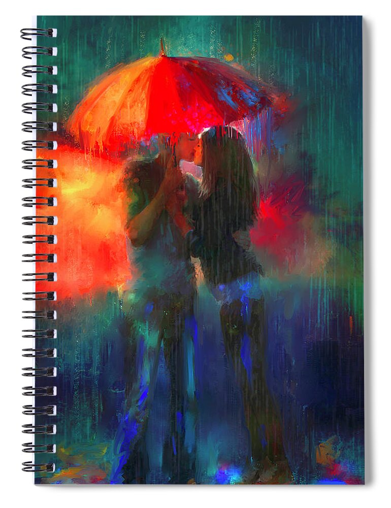 Couple Spiral Notebook featuring the digital art Painting Pictures by Claudia McKinney
