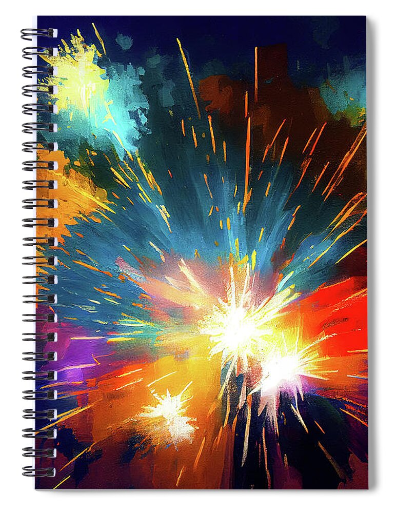 Abstract Spiral Notebook featuring the digital art Painting With Light by Mark E Tisdale