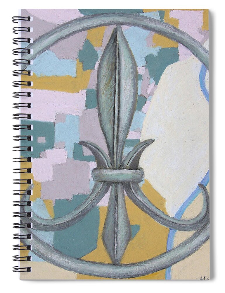 Fleur-de-lis Spiral Notebook featuring the pastel Paix by MaryJo Clark