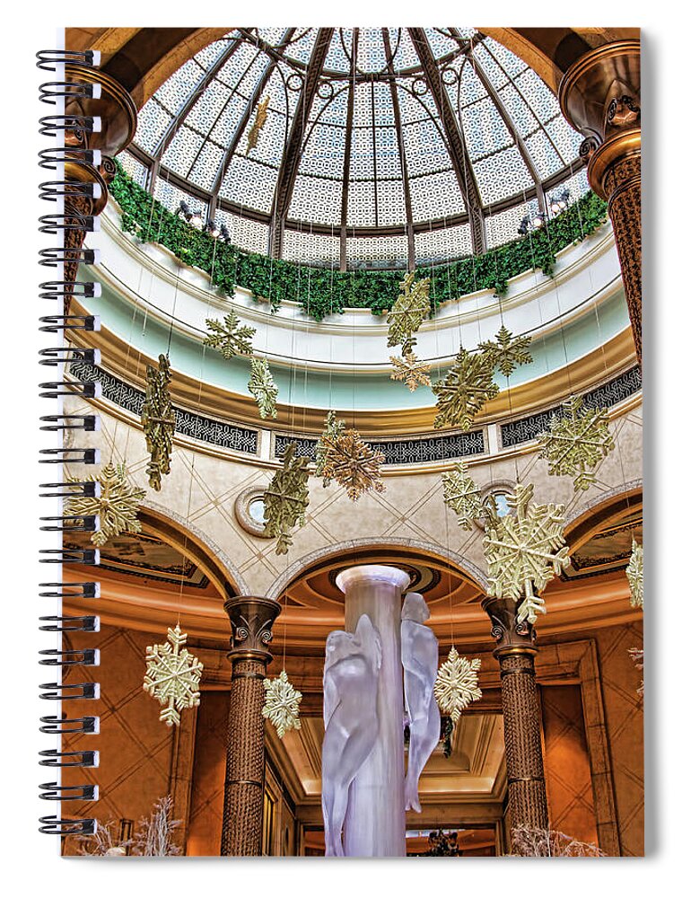 Palazzo Las Vegas Spiral Notebook featuring the photograph Palazzo Las Vegas winter decorations by Tatiana Travelways