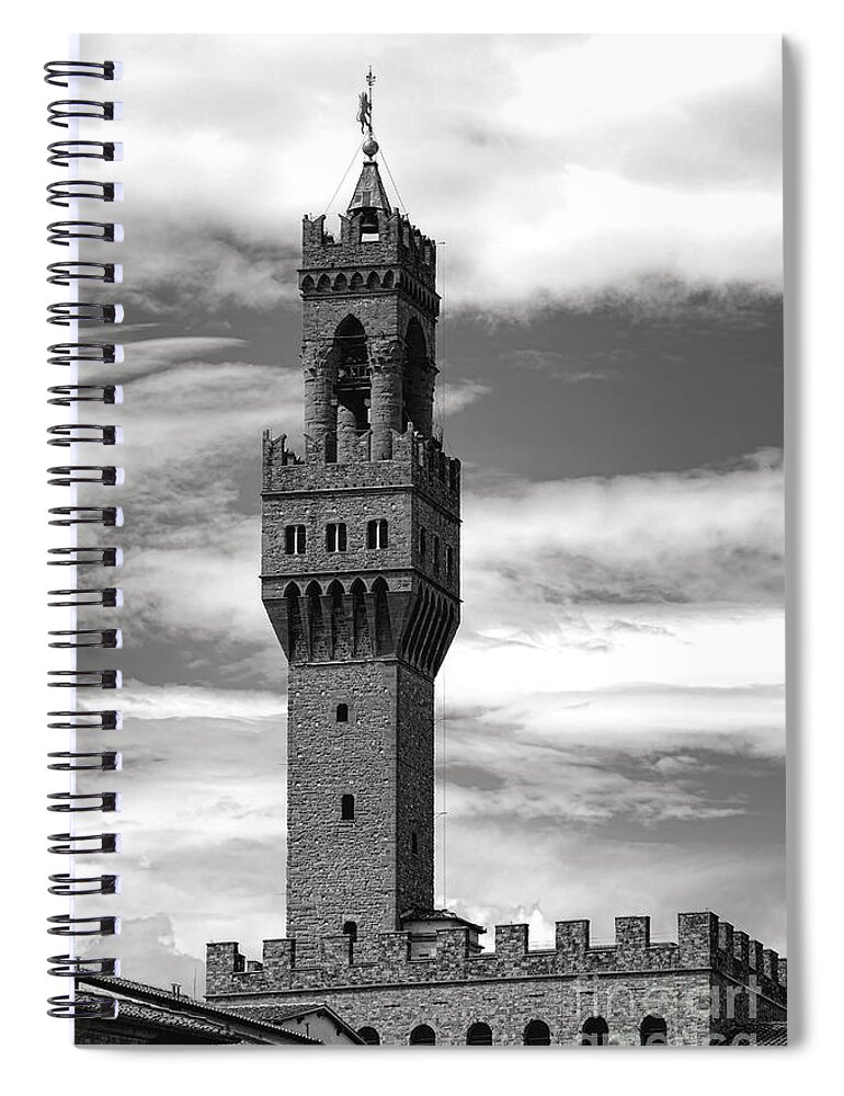 Florence Spiral Notebook featuring the photograph Palazzo Vecchio by Olivier Le Queinec