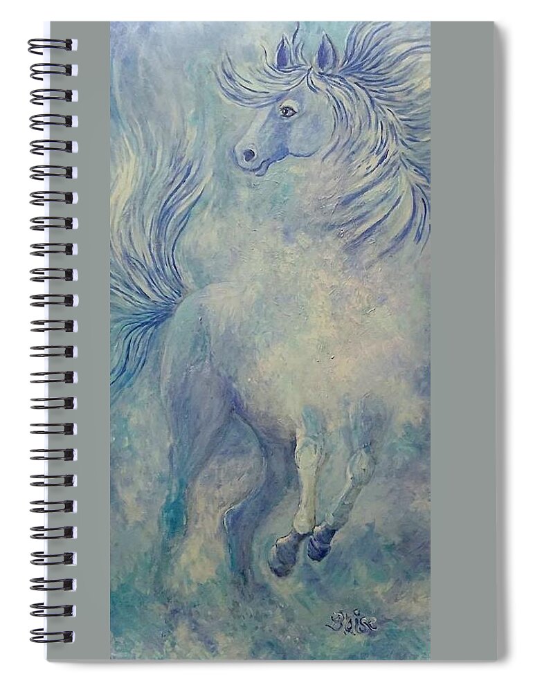 Horse Spiral Notebook featuring the painting Pale Horse by Yvonne Blasy