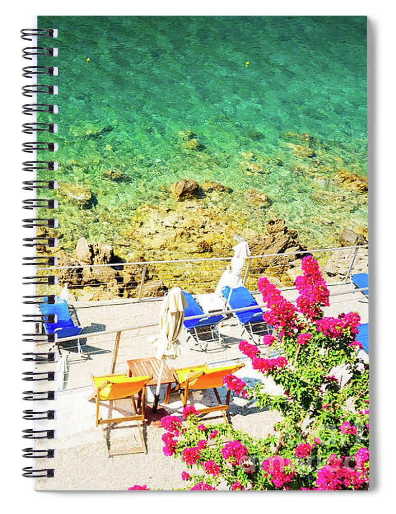Korfu Spiral Notebook featuring the photograph Paleokastritsa beach on Korfu by Anastasy Yarmolovich