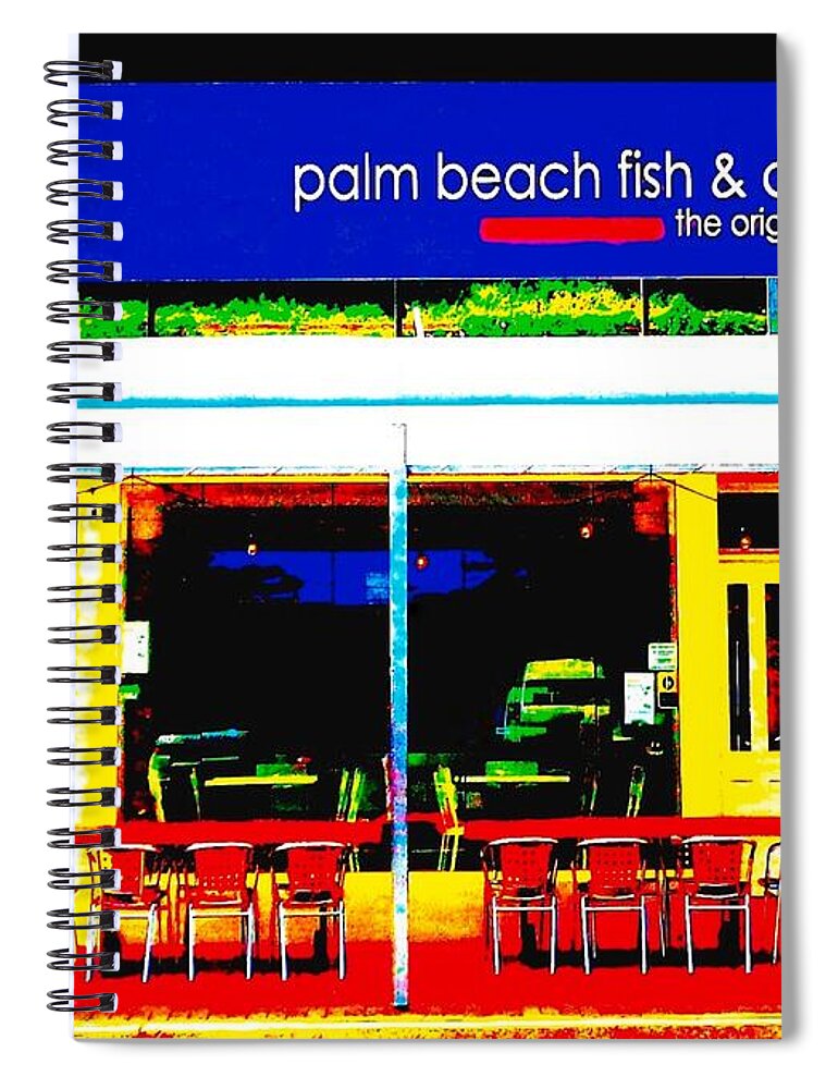 Pop Art Spiral Notebook featuring the photograph Palm Beach Fish and Chips  Pub by VIVA Anderson