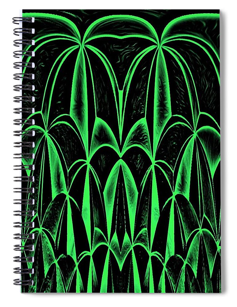 Digital Spiral Notebook featuring the digital art Palm Tree Green by Ronald Mills