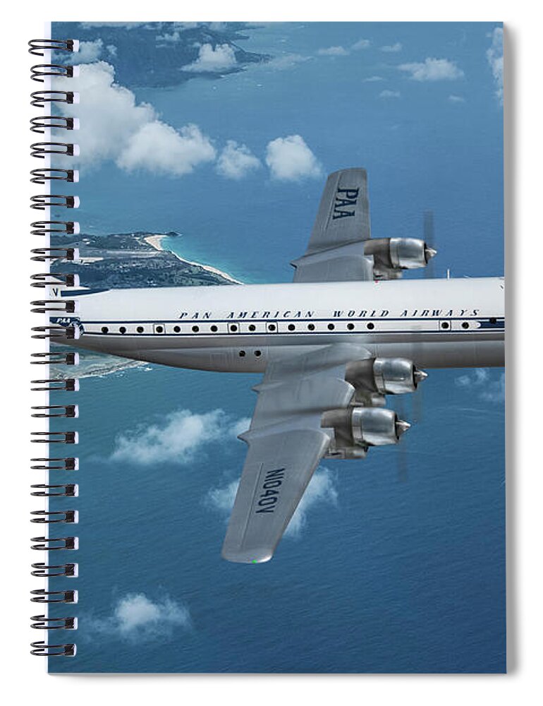 Pan American World Airways Spiral Notebook featuring the digital art Pan American Super Stratocruiser by Erik Simonsen
