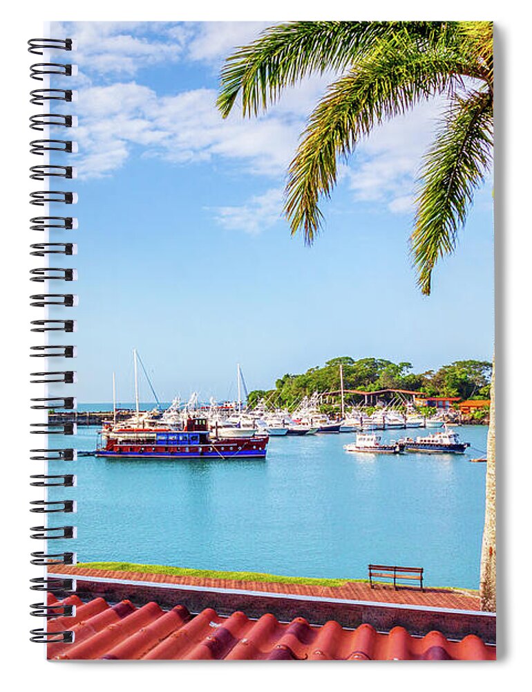 Panama Canal Spiral Notebook featuring the photograph Panama Canal viewed from Amador Peninsula by Tatiana Travelways