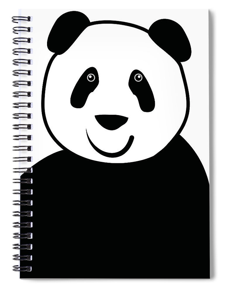 Panda Cartoon A4 Size Image for Print Spiral Notebook by GS Arora - Pixels