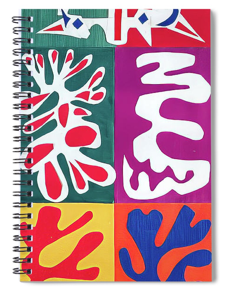 Panel With Mask Spiral Notebook featuring the painting Panel With Mask by Henri Matisse 1947 by Henri Matisse