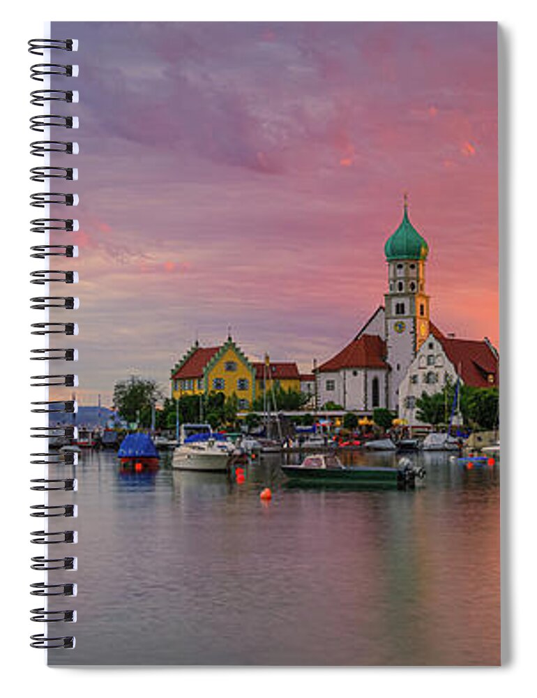 Wasserburg Spiral Notebook featuring the photograph Panorama from Wasserburg, Germany by Henk Meijer Photography
