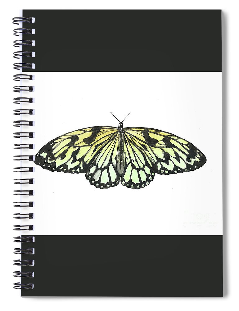 Butterfly Spiral Notebook featuring the painting Paper Kite Butterfly by Pamela Schwartz