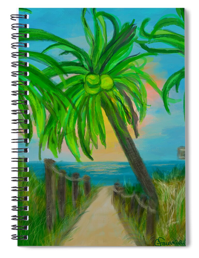 Paradise Spiral Notebook featuring the painting Paradise by Christine Fournier