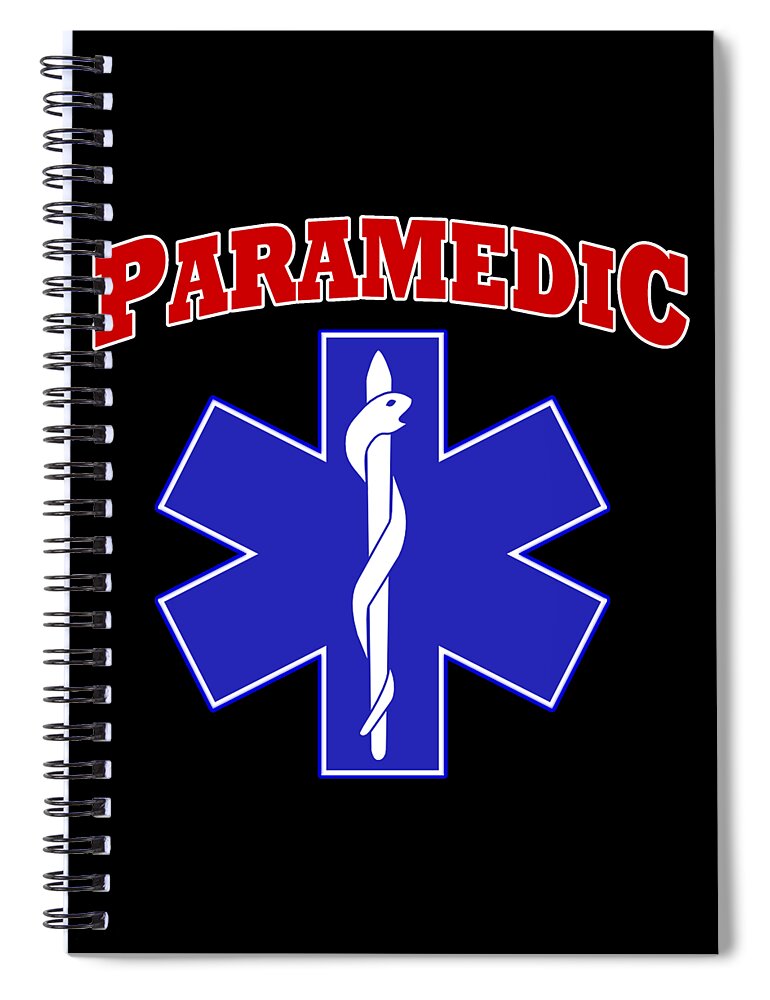 Cool Spiral Notebook featuring the digital art Paramedic EMS Symbol by Flippin Sweet Gear