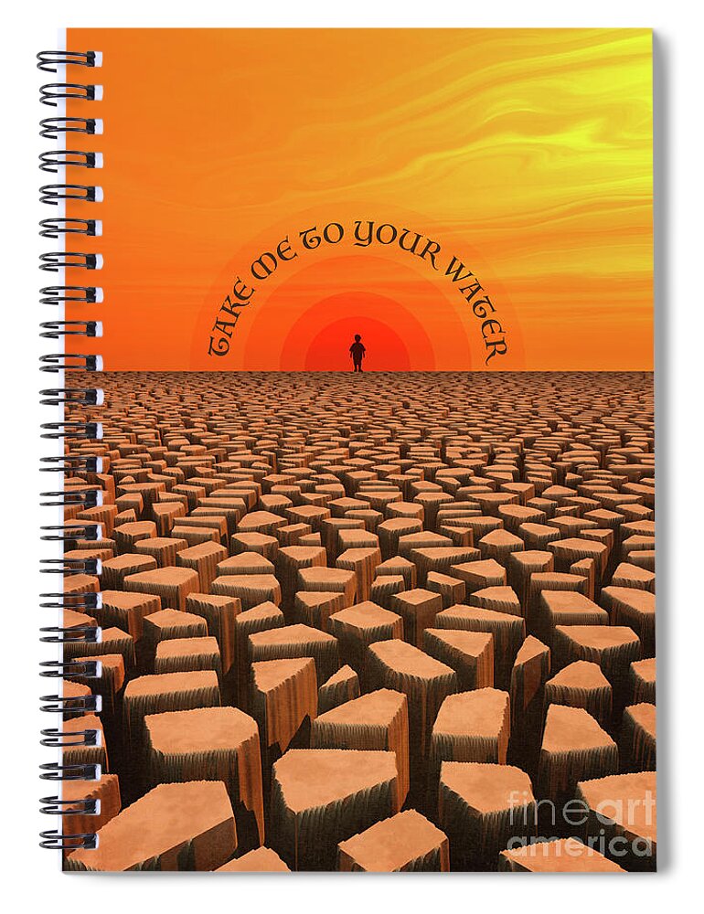 Water Spiral Notebook featuring the digital art Parched Desert by Phil Perkins