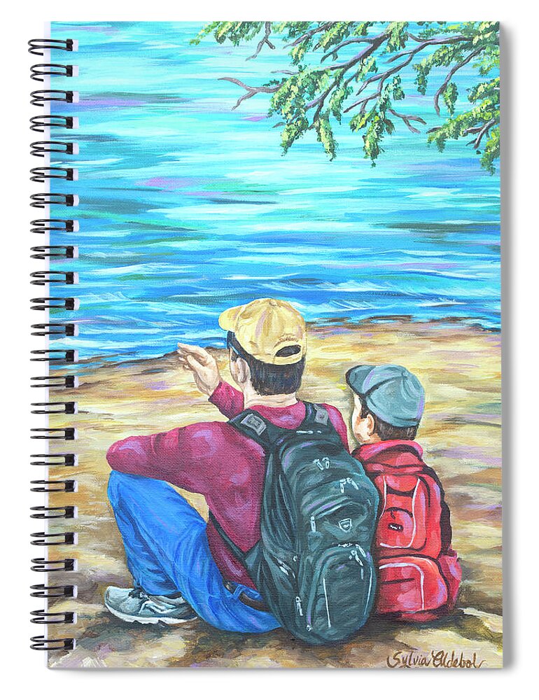 Father Spiral Notebook featuring the painting Parental Advice by Sylvia Aldebol