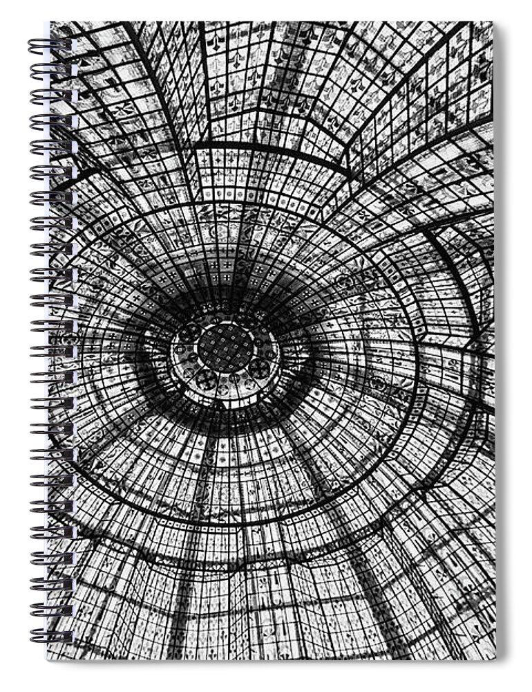 Black And White Spiral Notebook featuring the photograph Paris Ceilings - Black and White by Melanie Alexandra Price