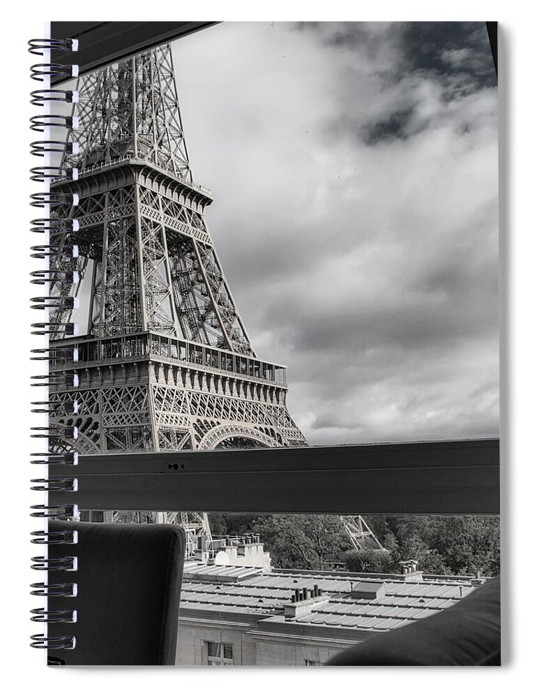 Building Spiral Notebook featuring the photograph Paris Eiffel View by Portia Olaughlin
