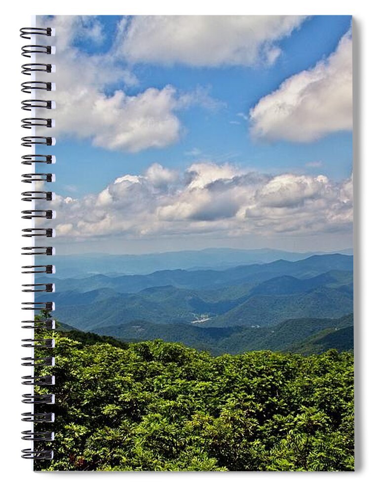 Mountains Spiral Notebook featuring the photograph Parkway View by Allen Nice-Webb