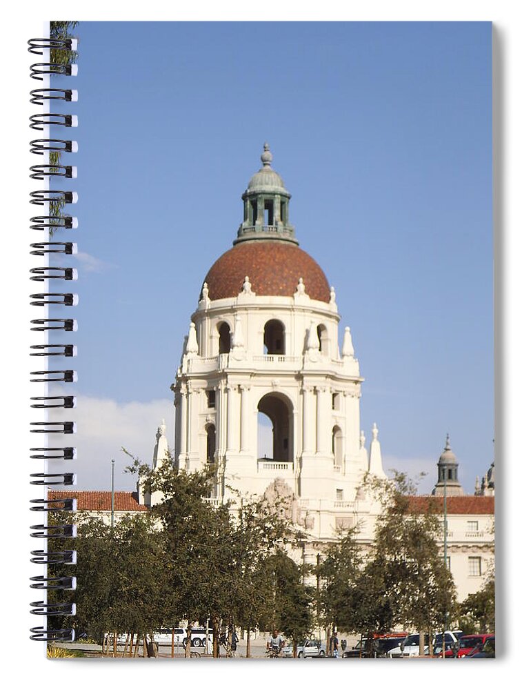  Spiral Notebook featuring the photograph Pasadena City Hall by Heather E Harman