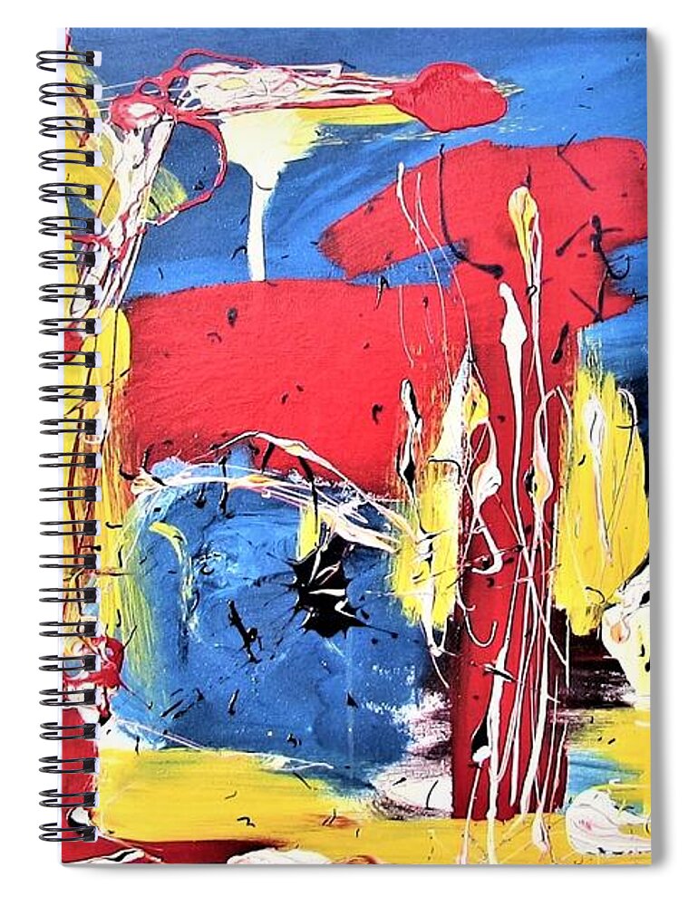 Expressive Abstract Spiral Notebook featuring the painting Passion Purpose by Rebecca Flores