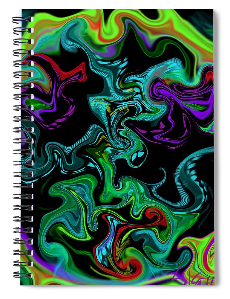 Passionate Fury Spiral Notebook featuring the digital art Passionate Fury by Susan Fielder