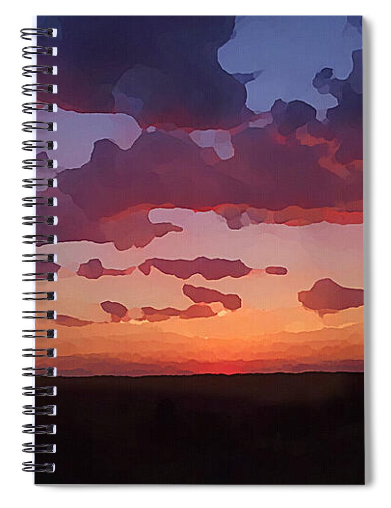 Nature Spiral Notebook featuring the mixed media Pastel Summer Sunrise by Shelli Fitzpatrick