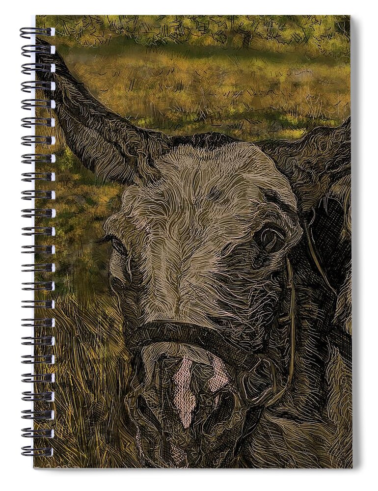 Donkey Spiral Notebook featuring the digital art Patches by Angela Weddle