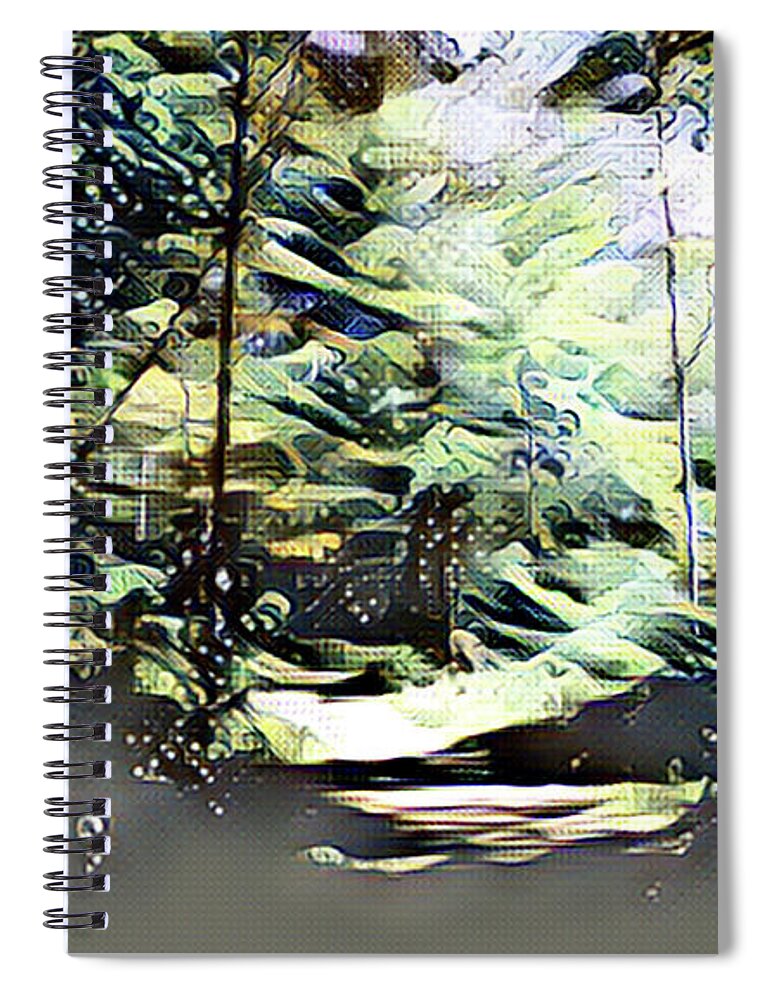 Path Spiral Notebook featuring the mixed media Path Through the Woods by Christopher Reed