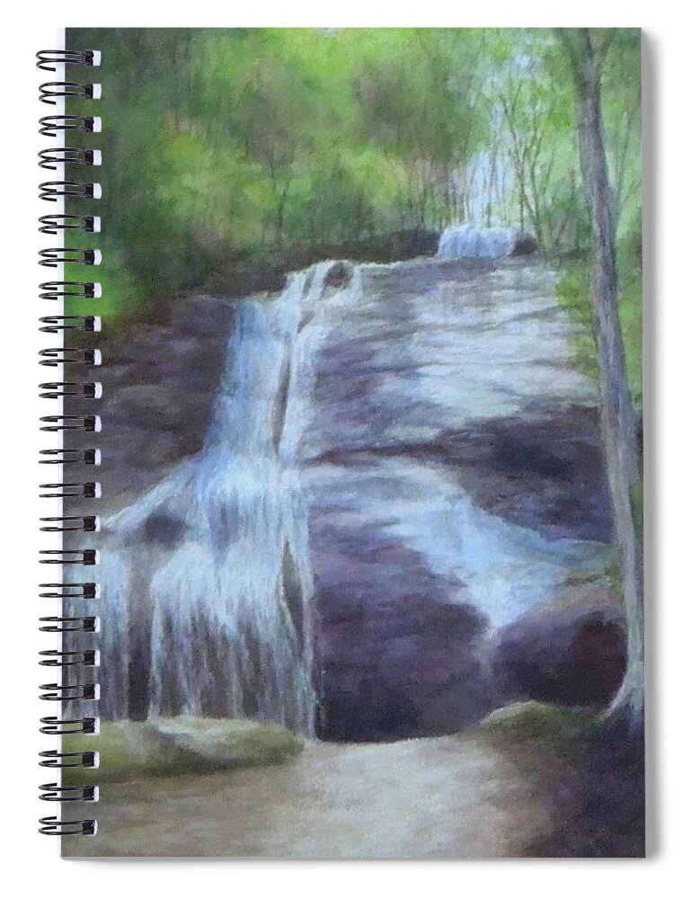 Waterfalls Spiral Notebook featuring the painting Path to the Falls by Phyllis Andrews