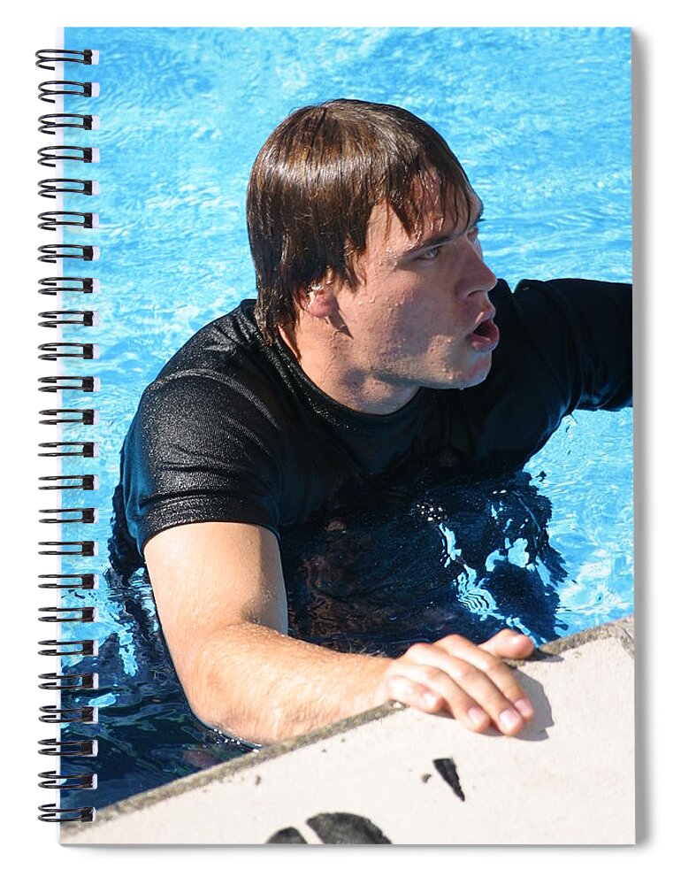 Patrick Spiral Notebook featuring the photograph Patrick in the pool by Jim Whitley