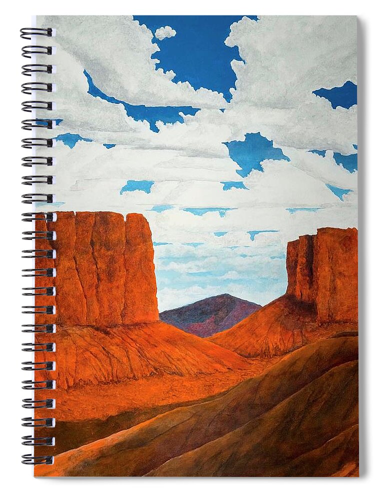 Mesa Spiral Notebook featuring the painting Patriotic West by Kerry Beverly