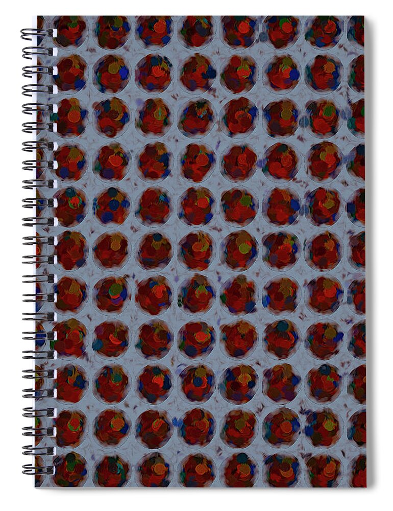 Patterns Spiral Notebook featuring the digital art Patterned Red by Cathy Anderson