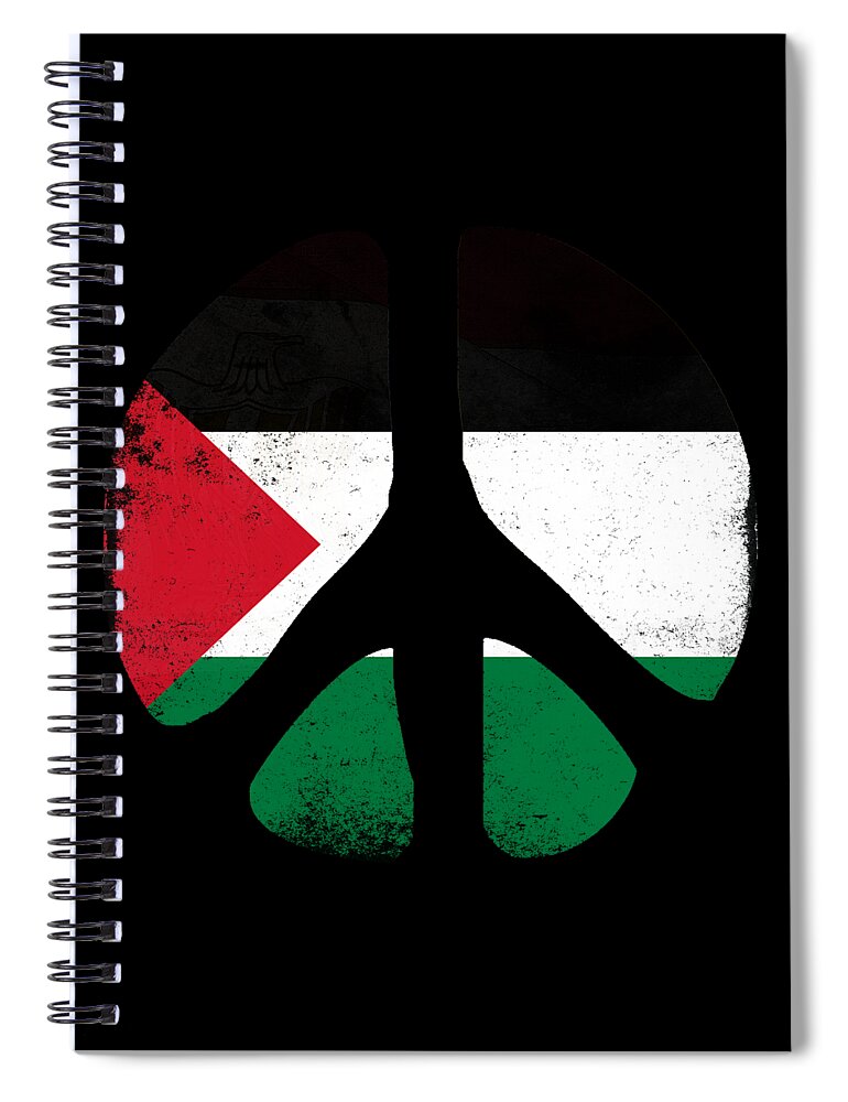 Palestine Spiral Notebook featuring the digital art Peace For Palestine by Flippin Sweet Gear
