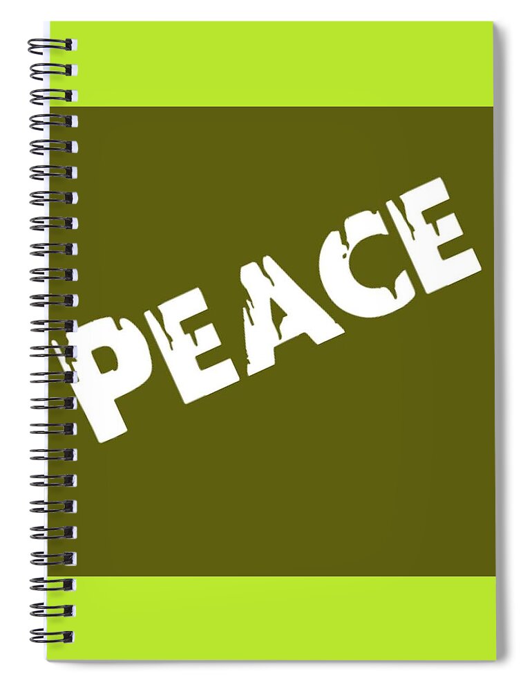  Spiral Notebook featuring the digital art Peace - Green by Tony Camm
