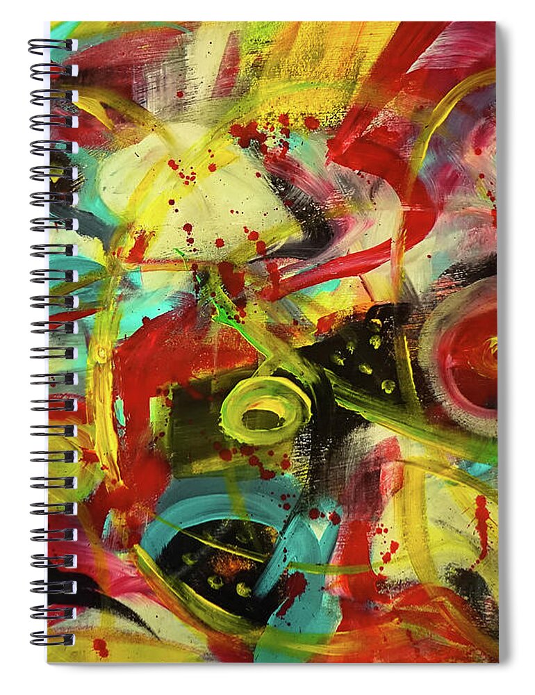Colorful Abstract Art Spiral Notebook featuring the painting Peace Song by Francine Collier