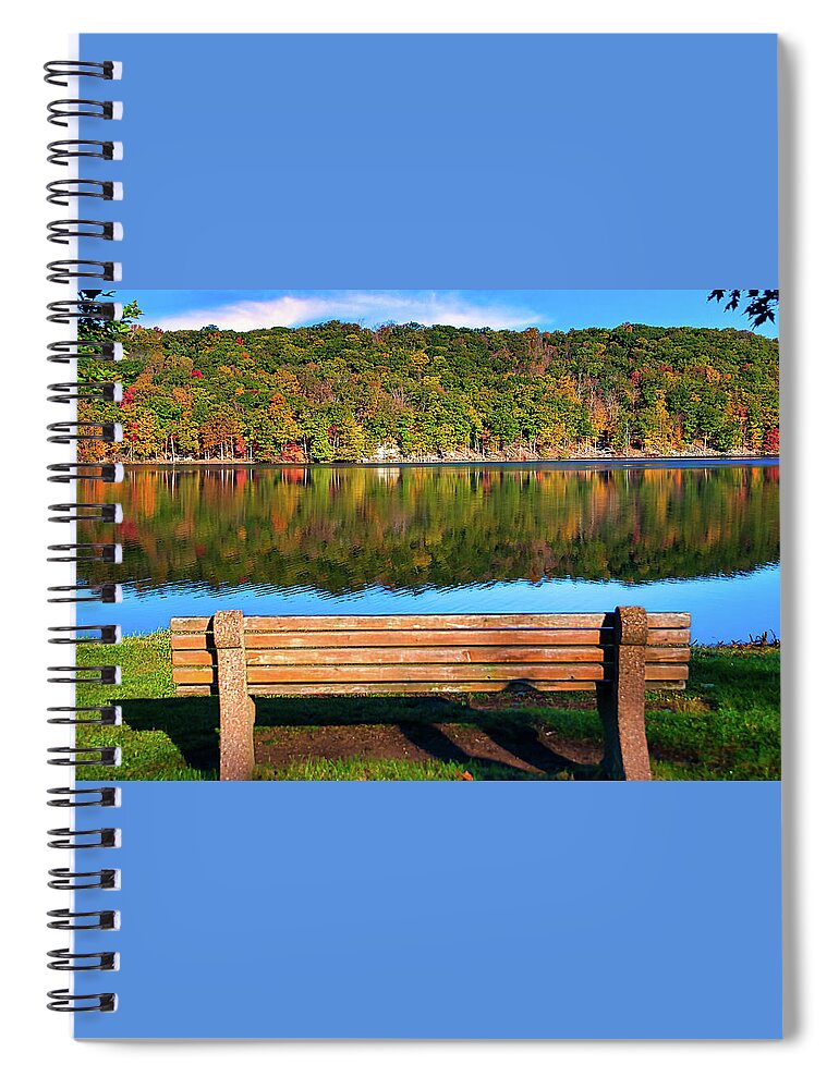 Bench Spiral Notebook featuring the photograph Peaceful Morning by Anthony Sacco