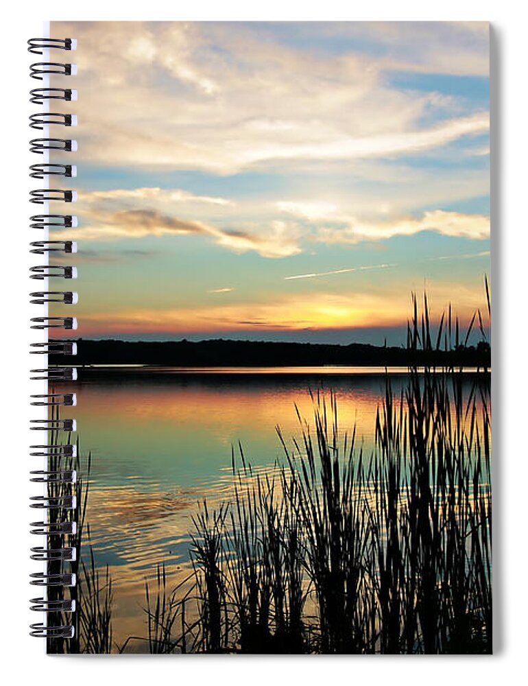 Lake Sunset Spiral Notebook featuring the photograph Peaceful Sunset by Mary Walchuck