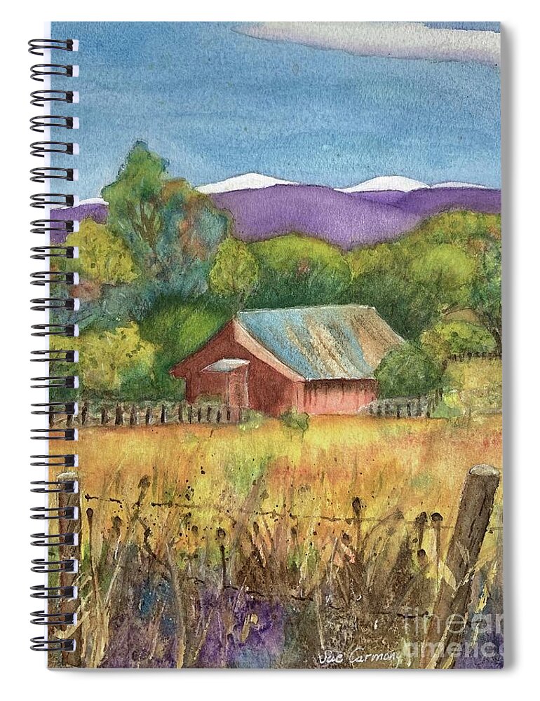 Barn Spiral Notebook featuring the painting Peaceful Valley by Sue Carmony