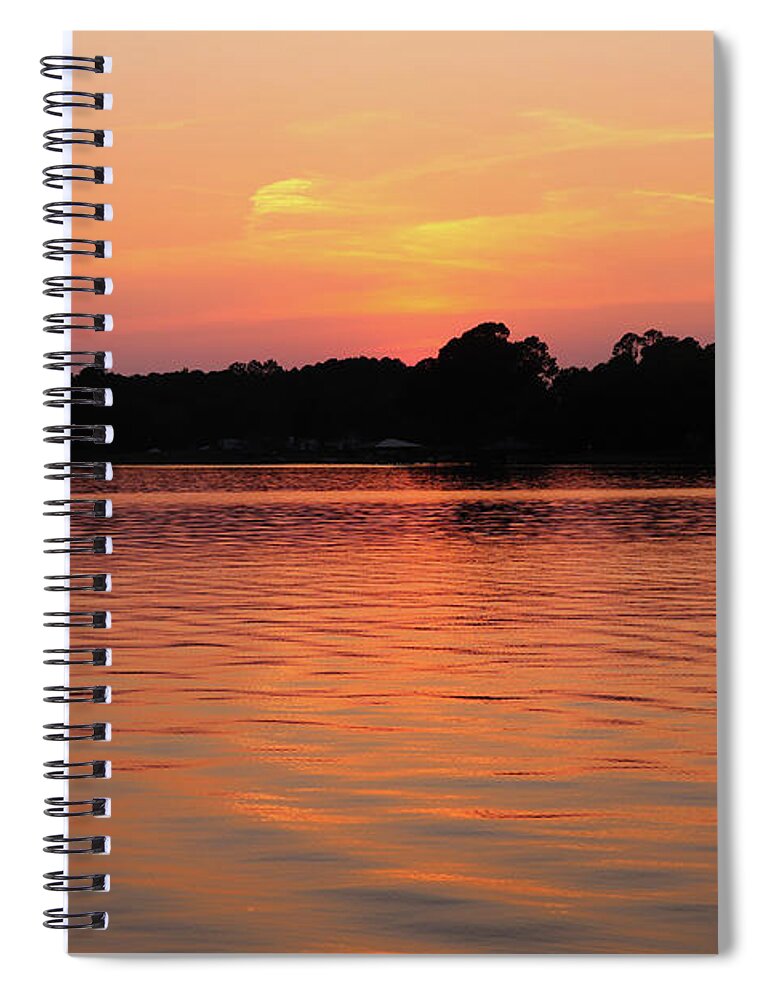 Orange Spiral Notebook featuring the photograph Peach Post Sunset Solace by Ed Williams