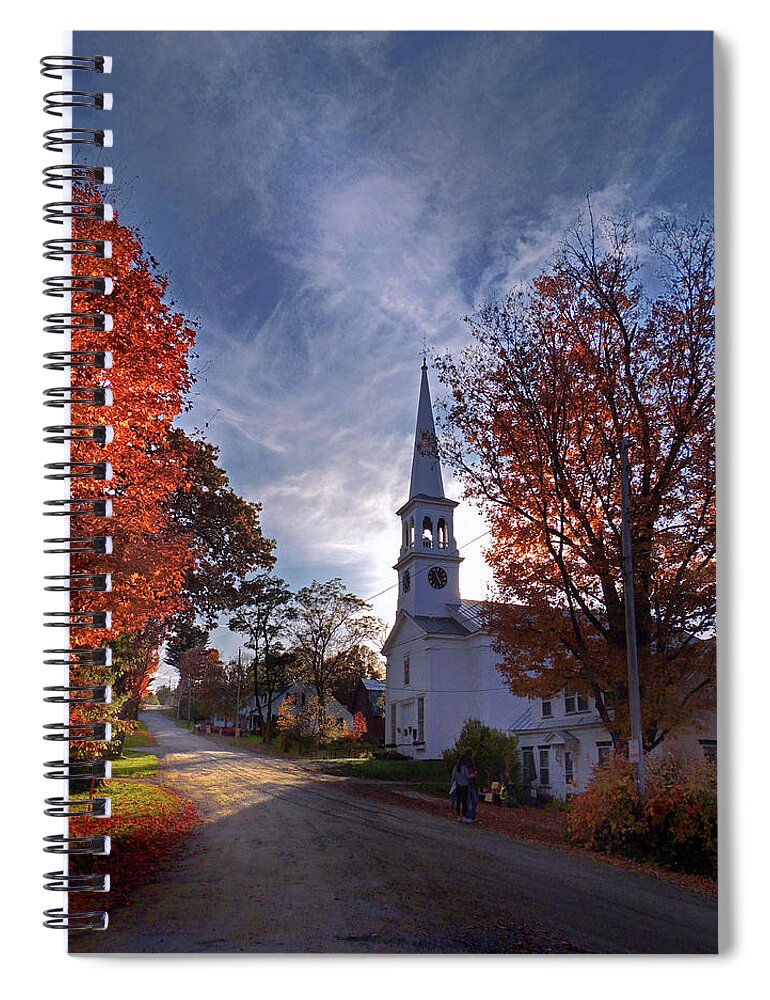 Peacham Vermont Spiral Notebook featuring the photograph Peacham Vermont Congregational Church by Nancy Griswold