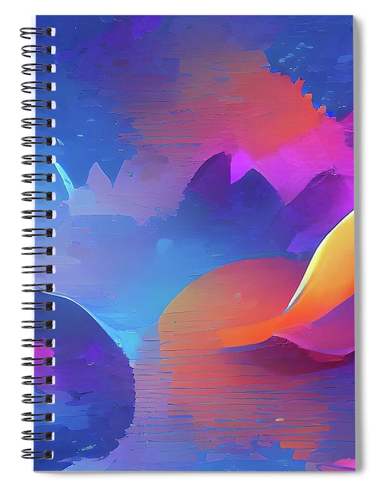  Spiral Notebook featuring the digital art Peak by Rod Turner
