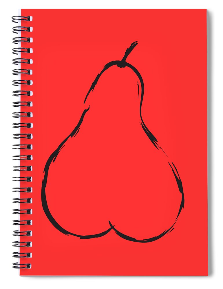 Minimalist Spiral Notebook featuring the digital art Pear, Vegetarian Sublimation Art by Cu Biz